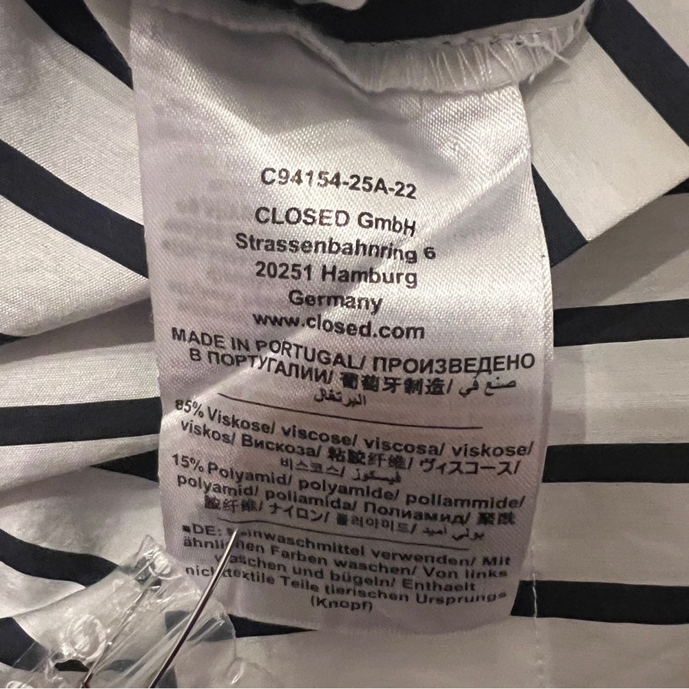 Closed Striped Cropped Button Down Blouse Ivory B… - image 6